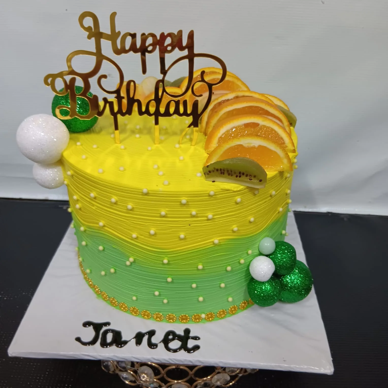 Fruit decorated birthday cake by Stark’s Cake House in Turkana