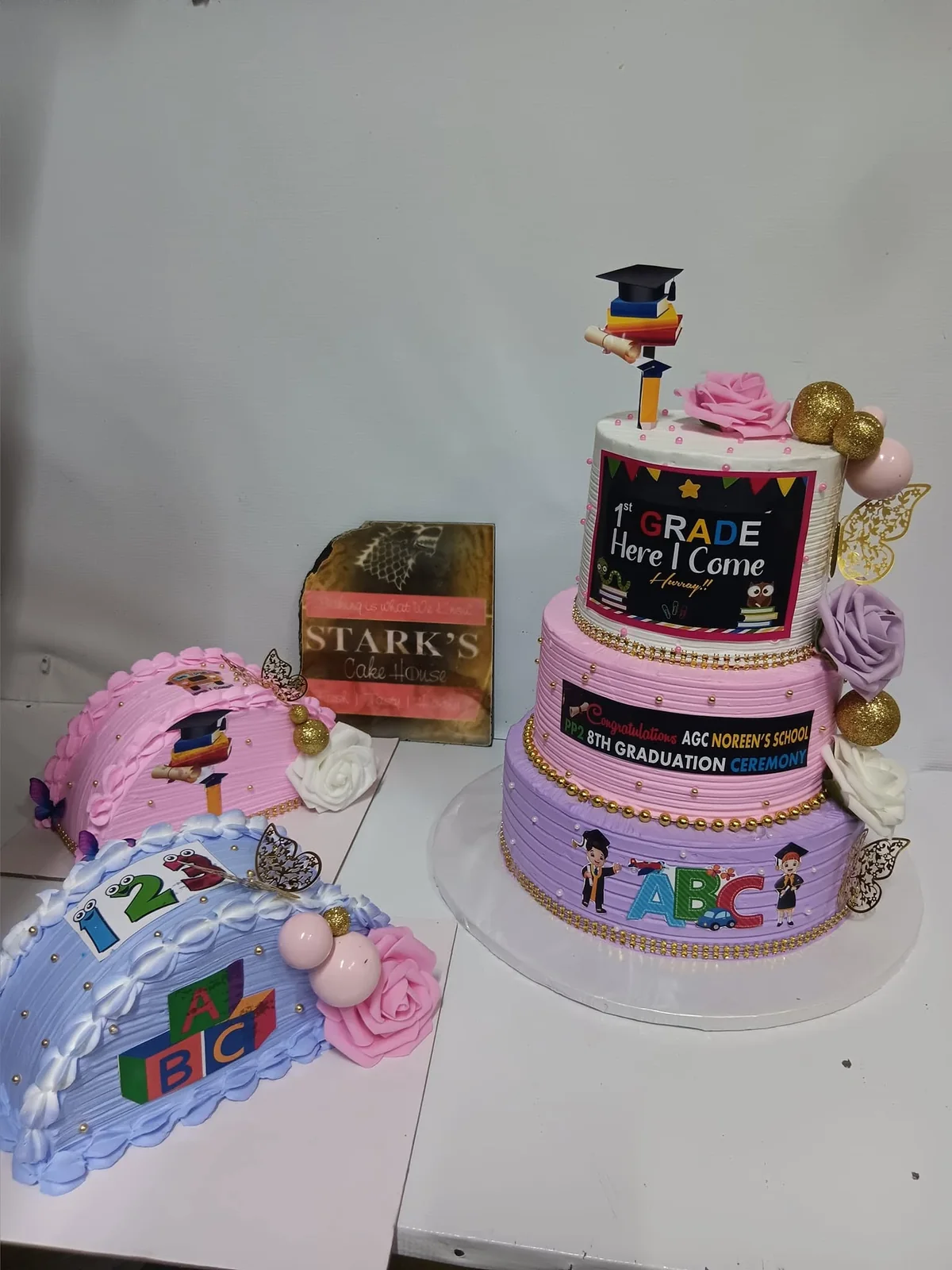 Al Noor Academy graduation cake by Stark’s Cake House in Turkana